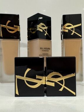 YSL Yves Saint Laurent Black Gold Logo Cap Designer  1.75”x1.5”x1.25”